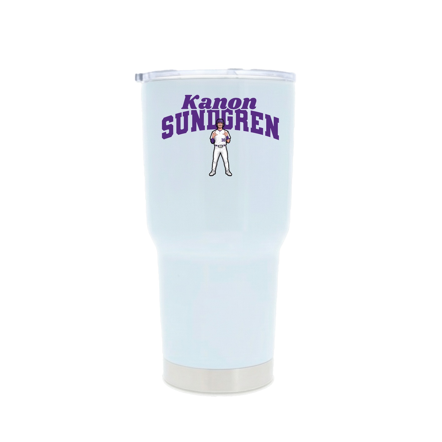 30oz Stainless Steel Tumbler — Signature Arch in White