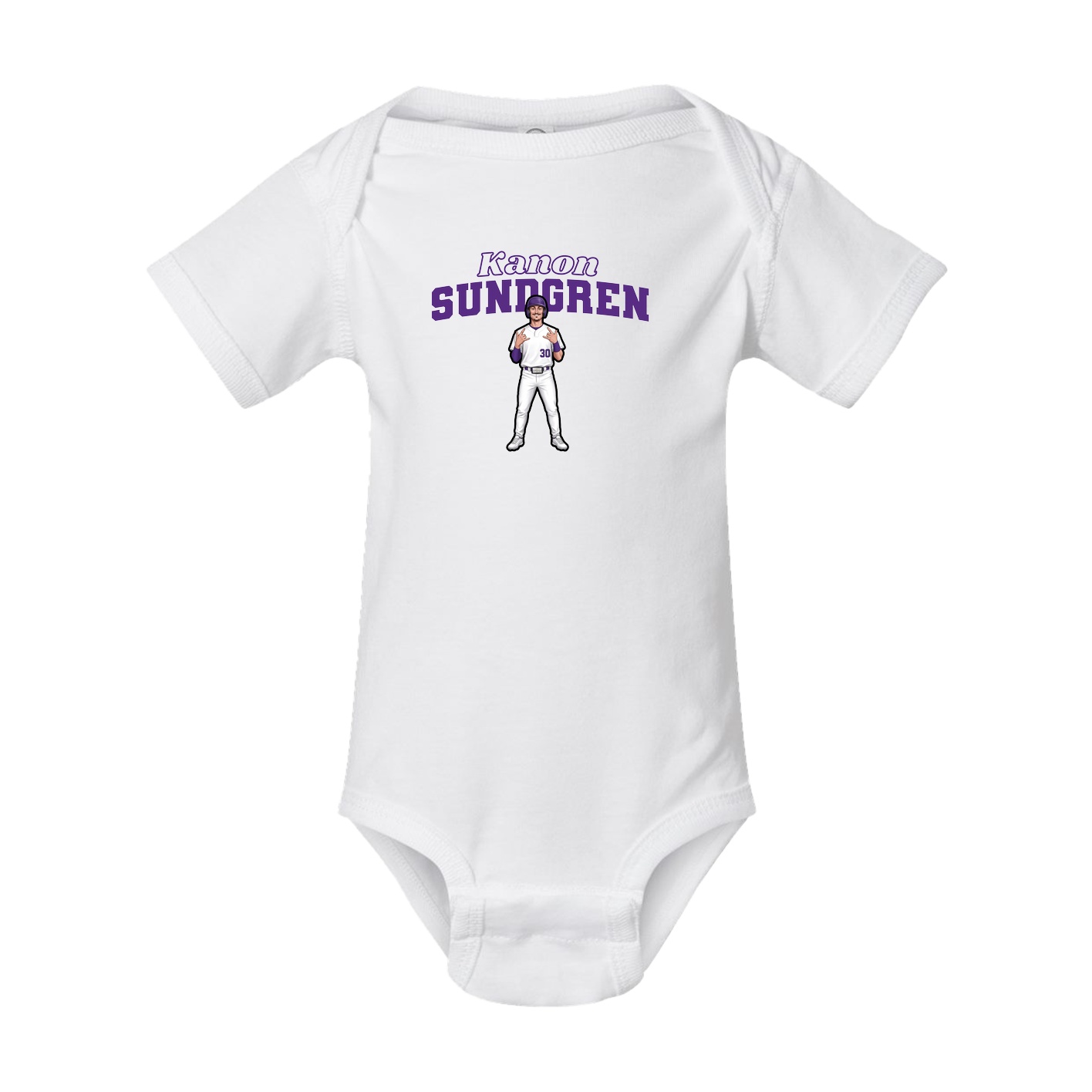 Baby Onesie — Name Arch in White