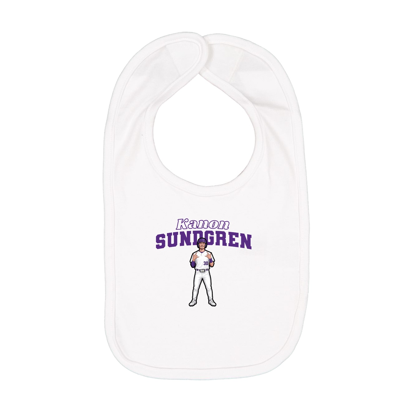 Infant Bib — Name Arch in White