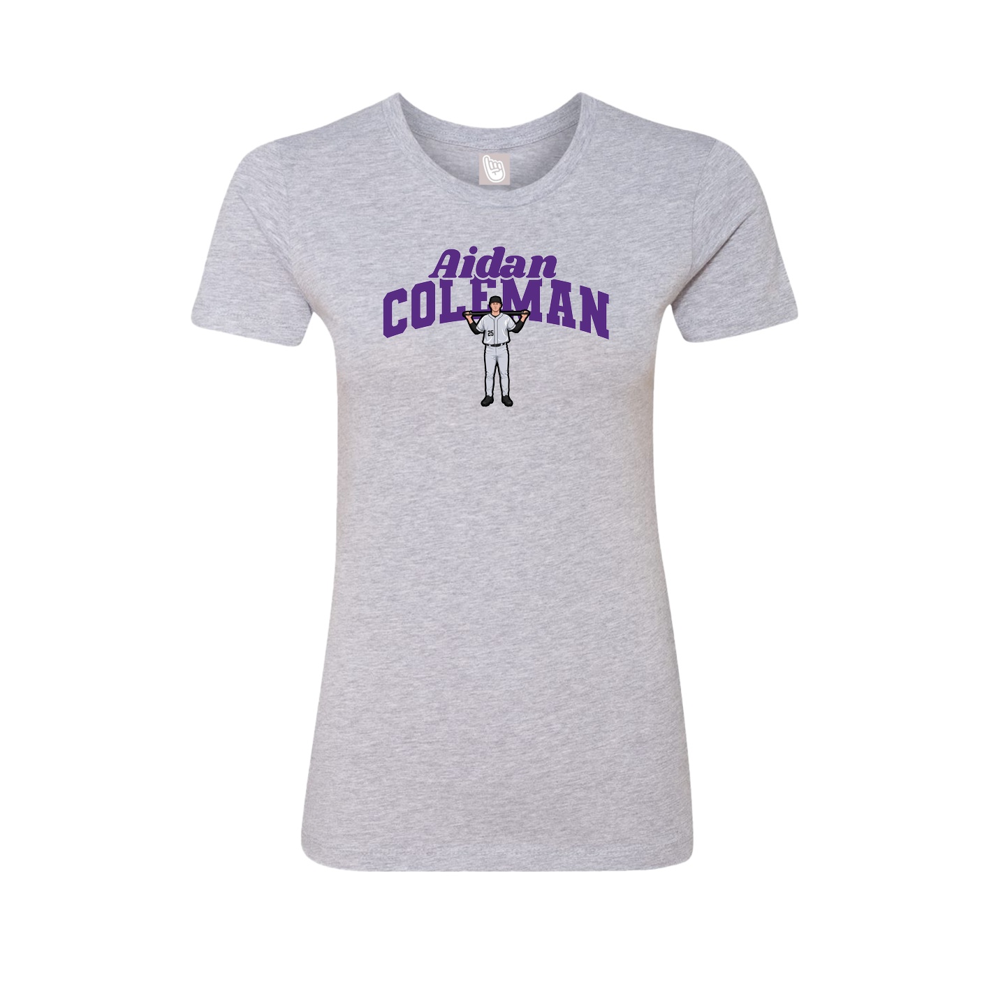 Fitted Women's Tee — Signature Arch in Grey