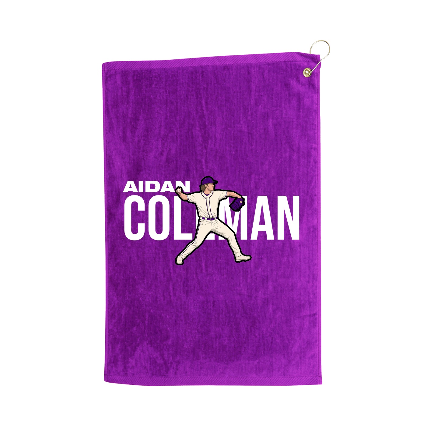 Golf Towel — Player Name in Purple