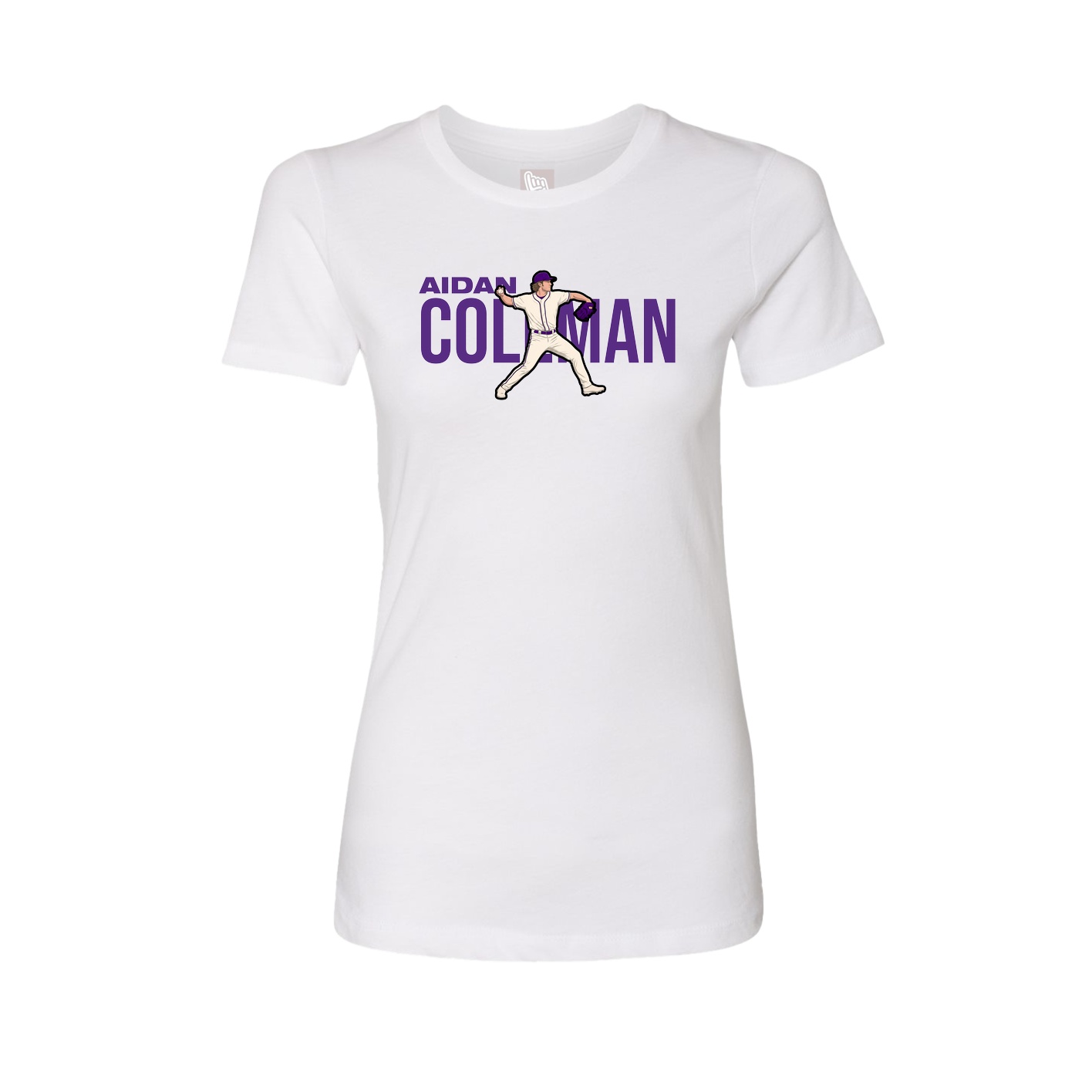Fitted Women's Tee — Player Name in White