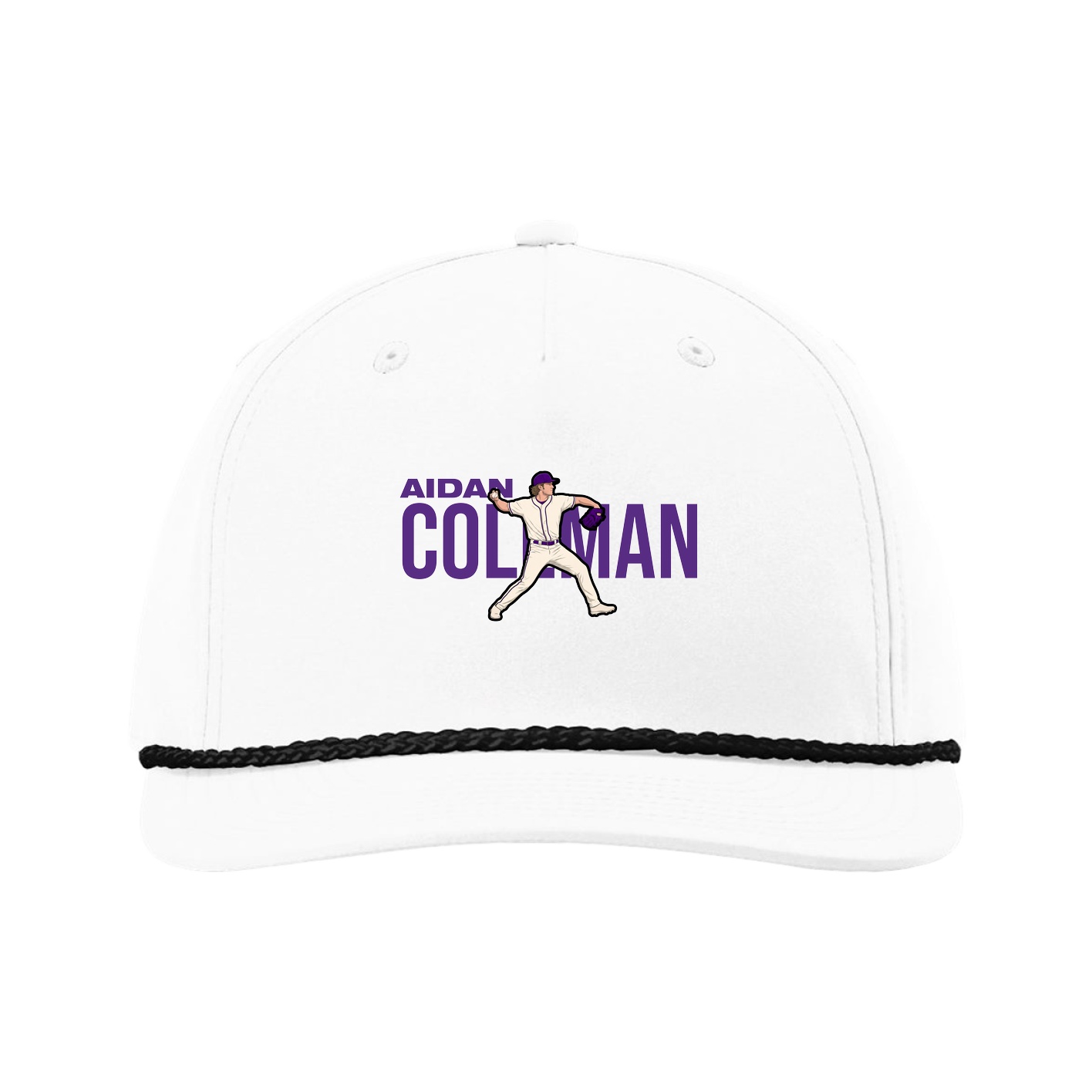 Five-Panel Classic Rope Cap — Player Name in White