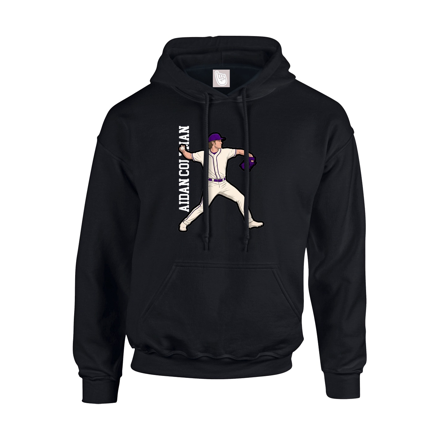 Hoodie — Name Vertical in Black