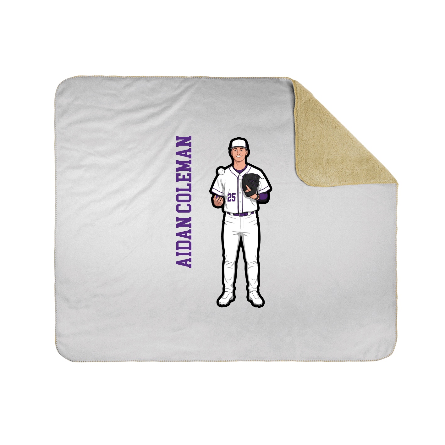 Throw Blanket — Name Vertical in White