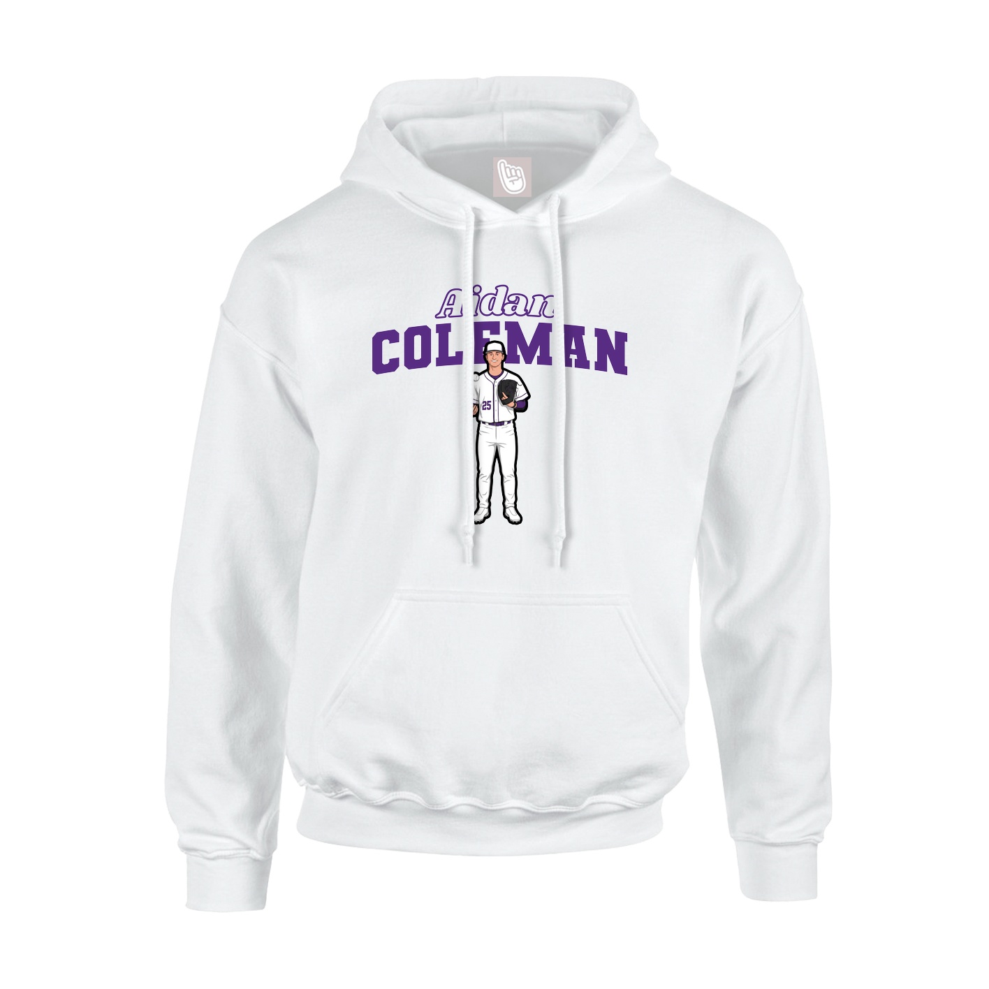Hoodie — Name Arch in White