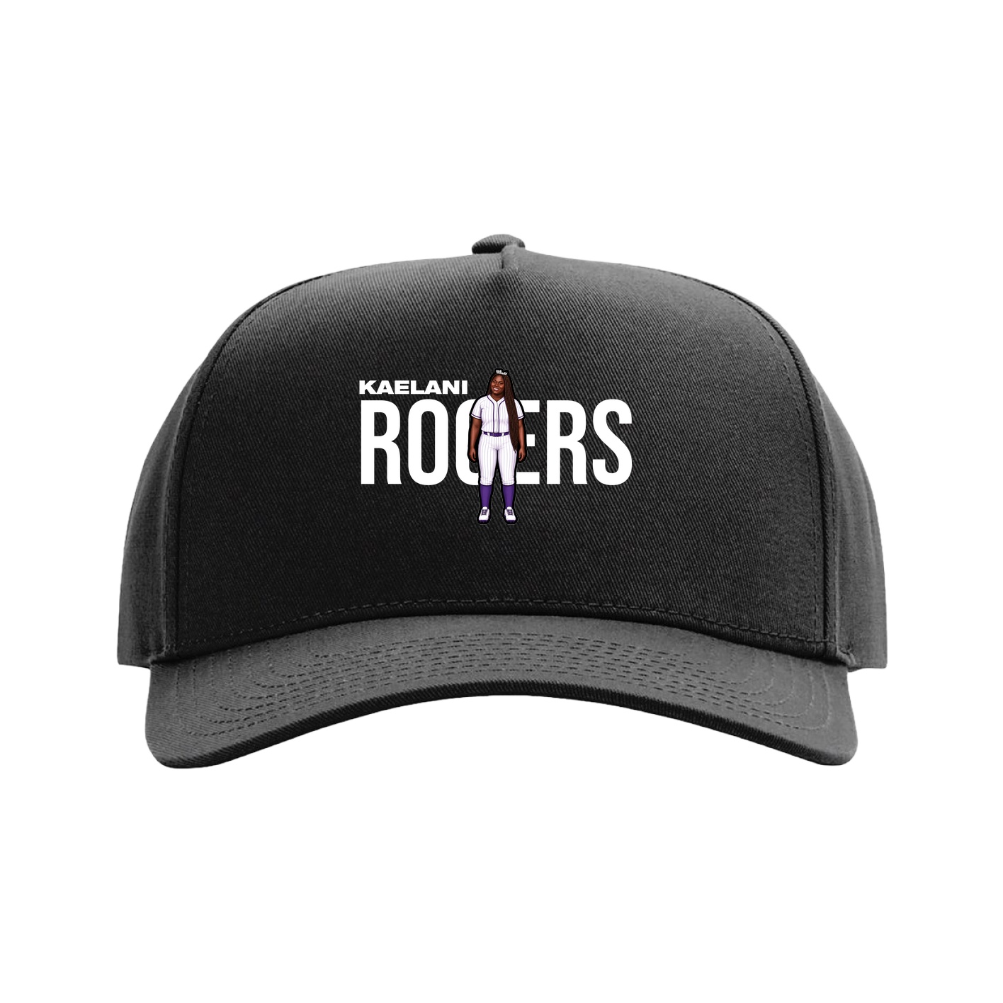 Full Fabric Five-Panel Champ Cap — Player Name in Black