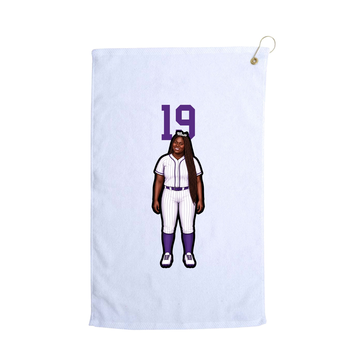 Golf Towel — Number Top in White