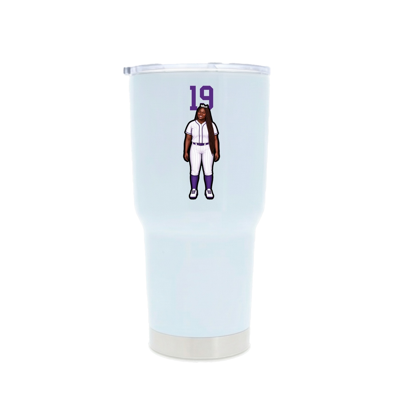 30oz Stainless Steel Tumbler — Number Top in White