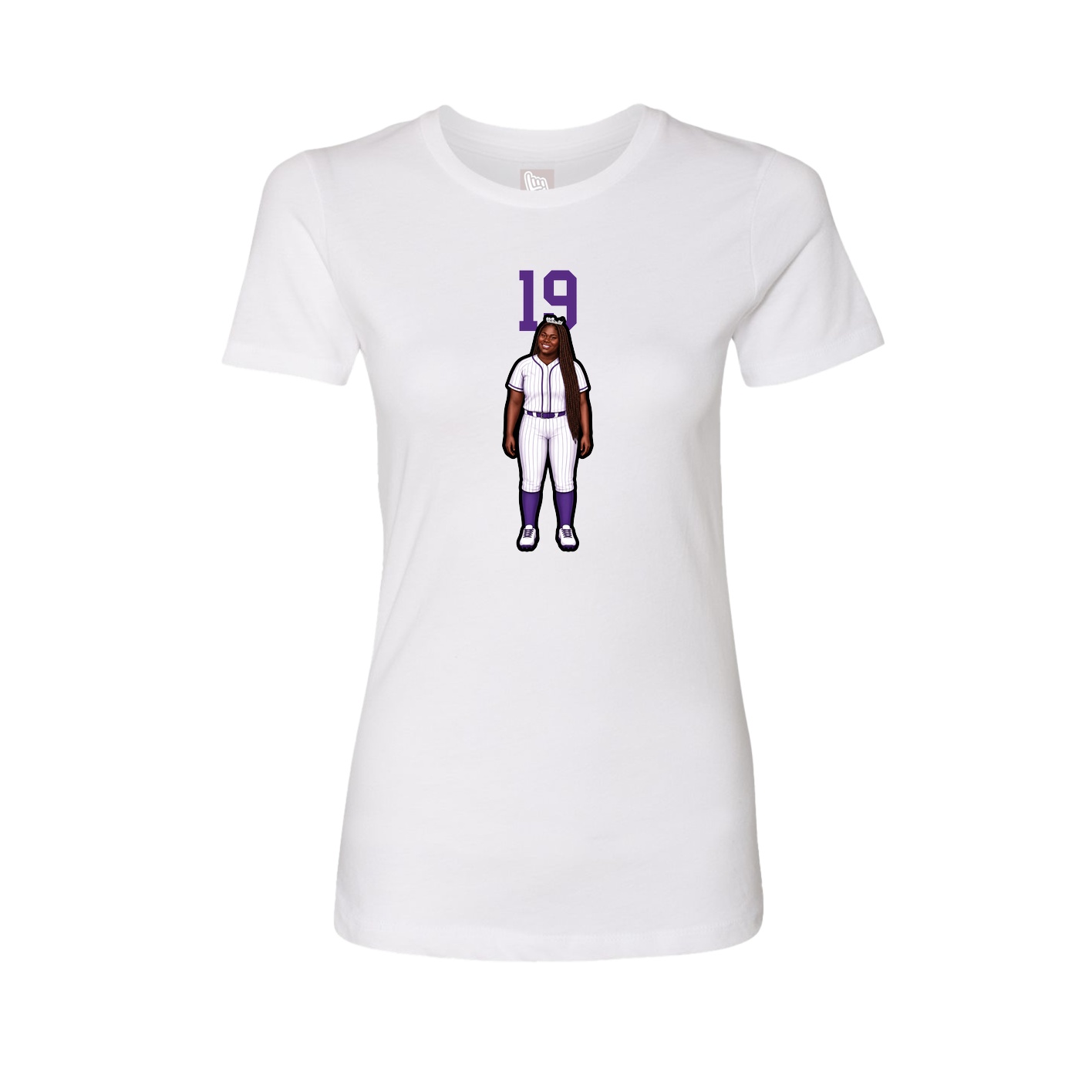 Fitted Women's Tee — Number Top in White