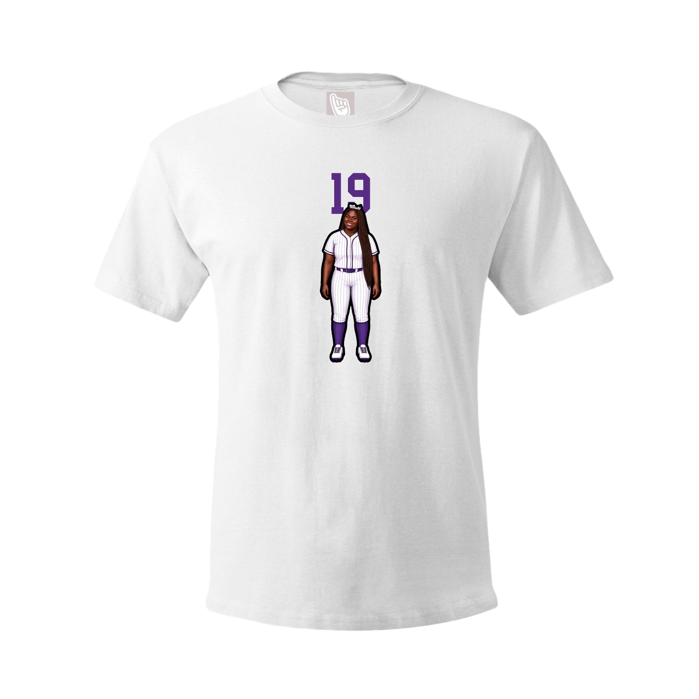 Youth Tee — Number Top in White