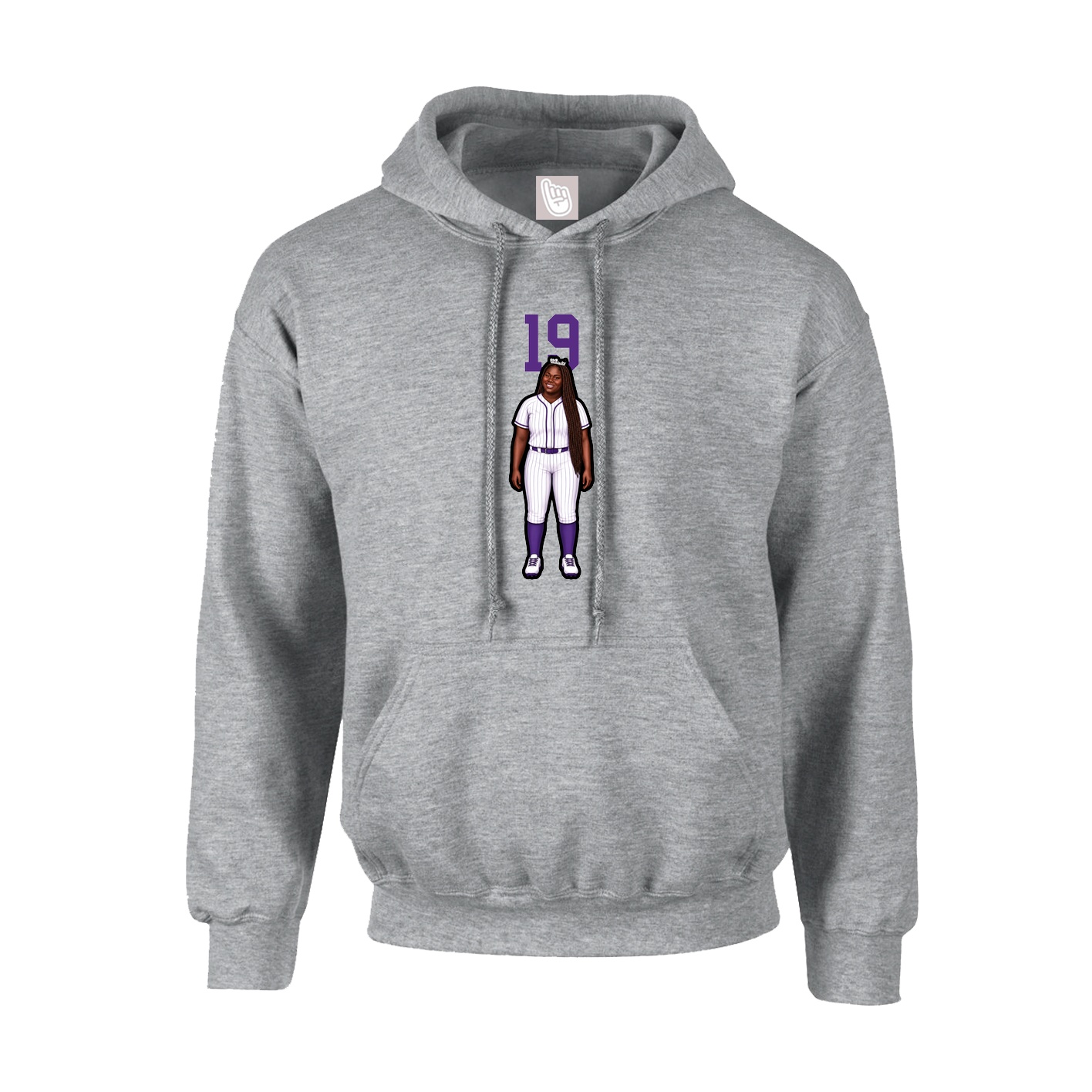 Youth Hoodie — Number Top in Grey