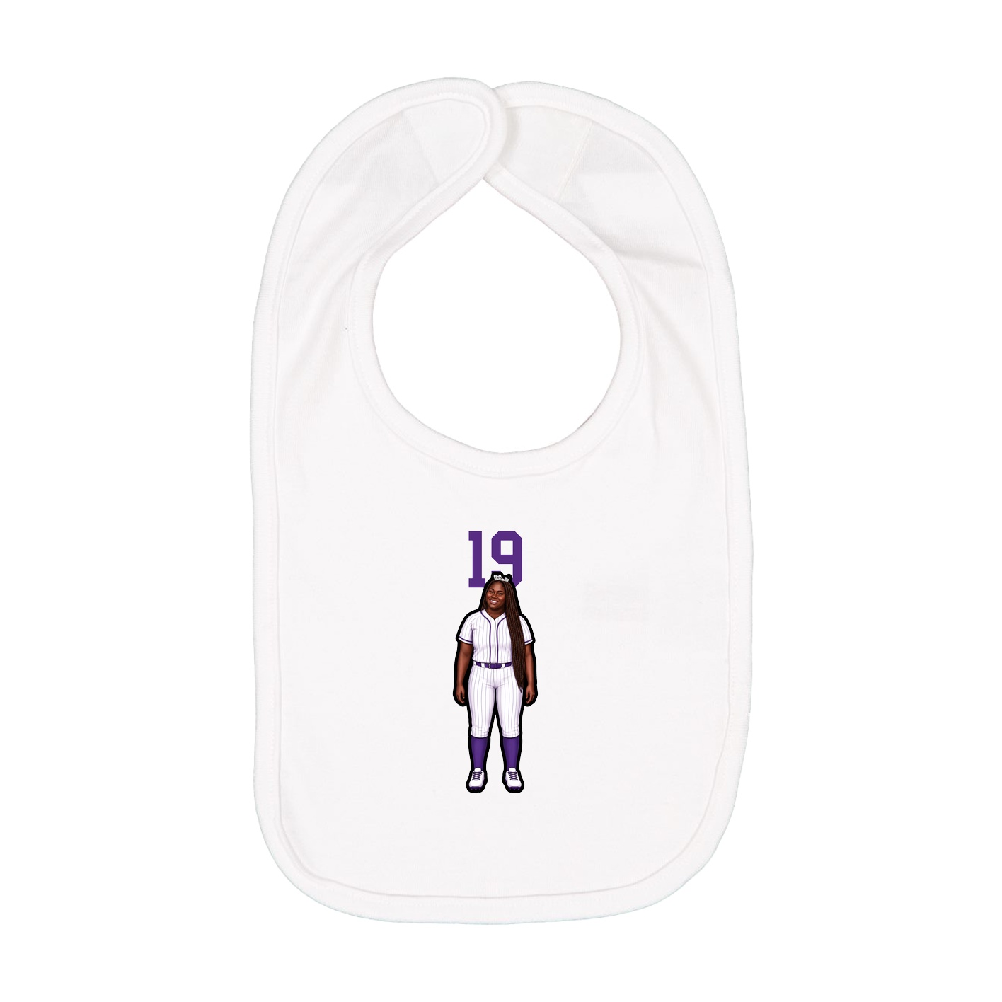 Infant Bib — Number Top in White