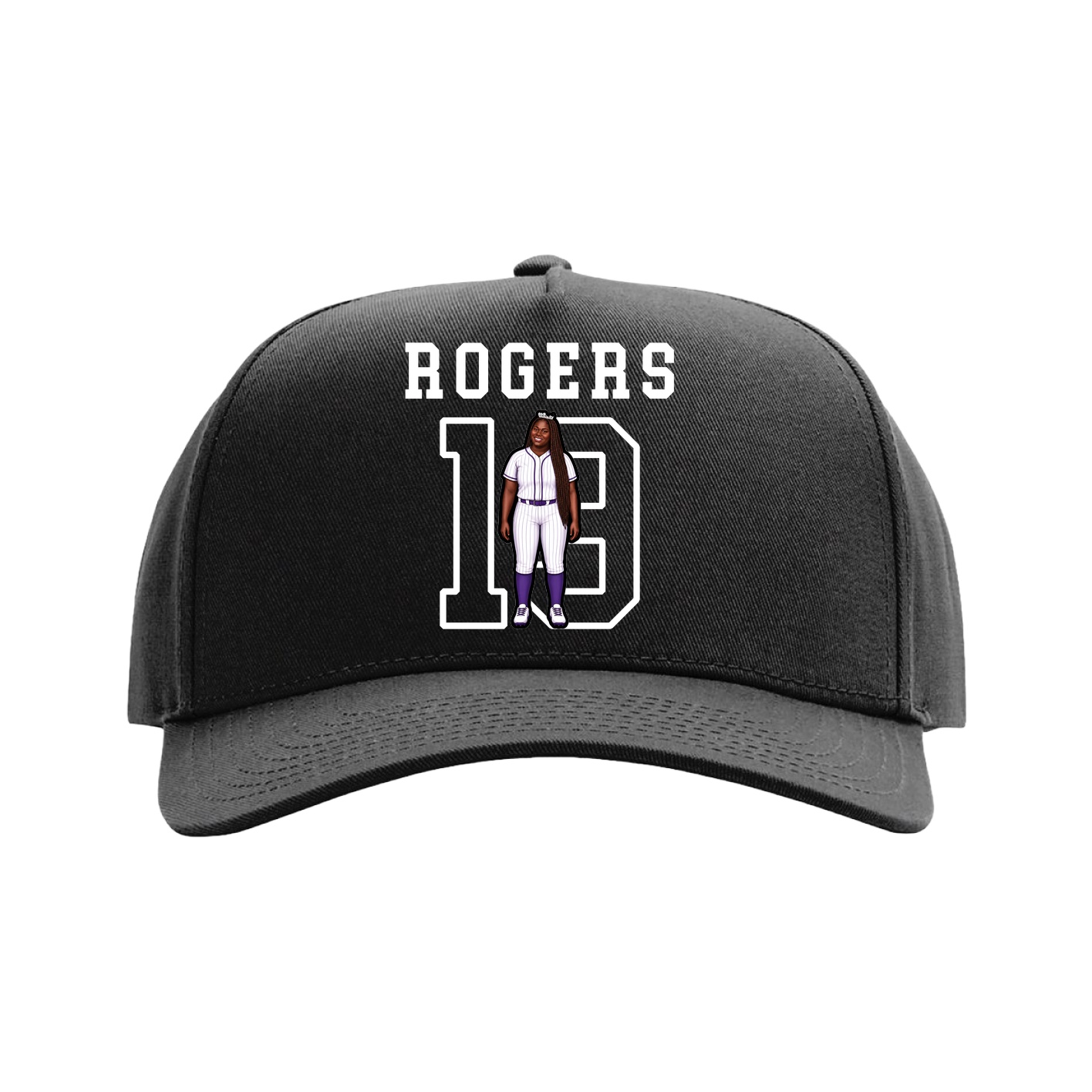 Full Fabric Five-Panel Champ Cap — Shirsey in Black