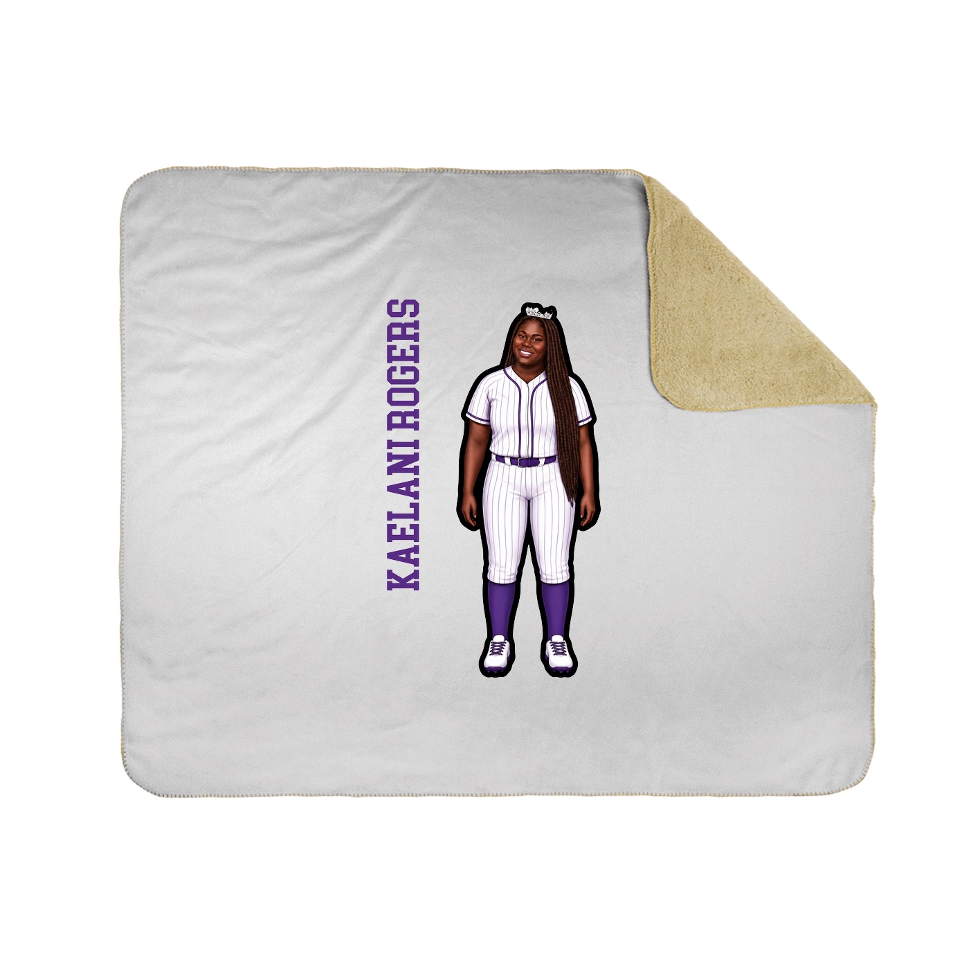 Throw Blanket — Name Vertical in White