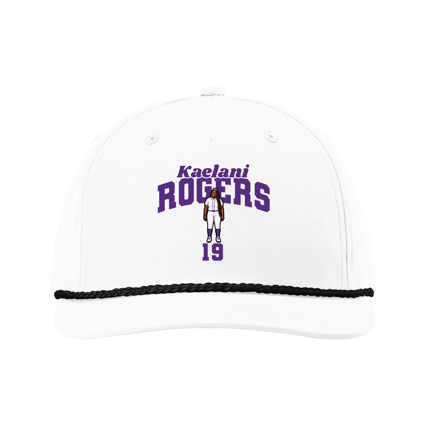 Five-Panel Classic Rope Cap — Signature Arch in White
