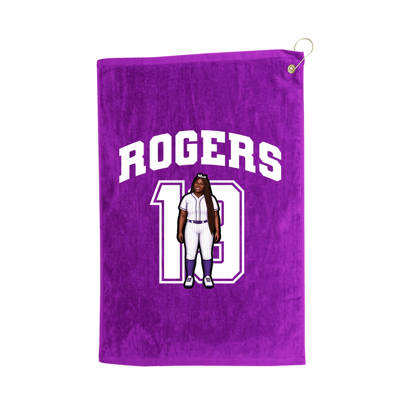 Golf Towel — Number in Purple