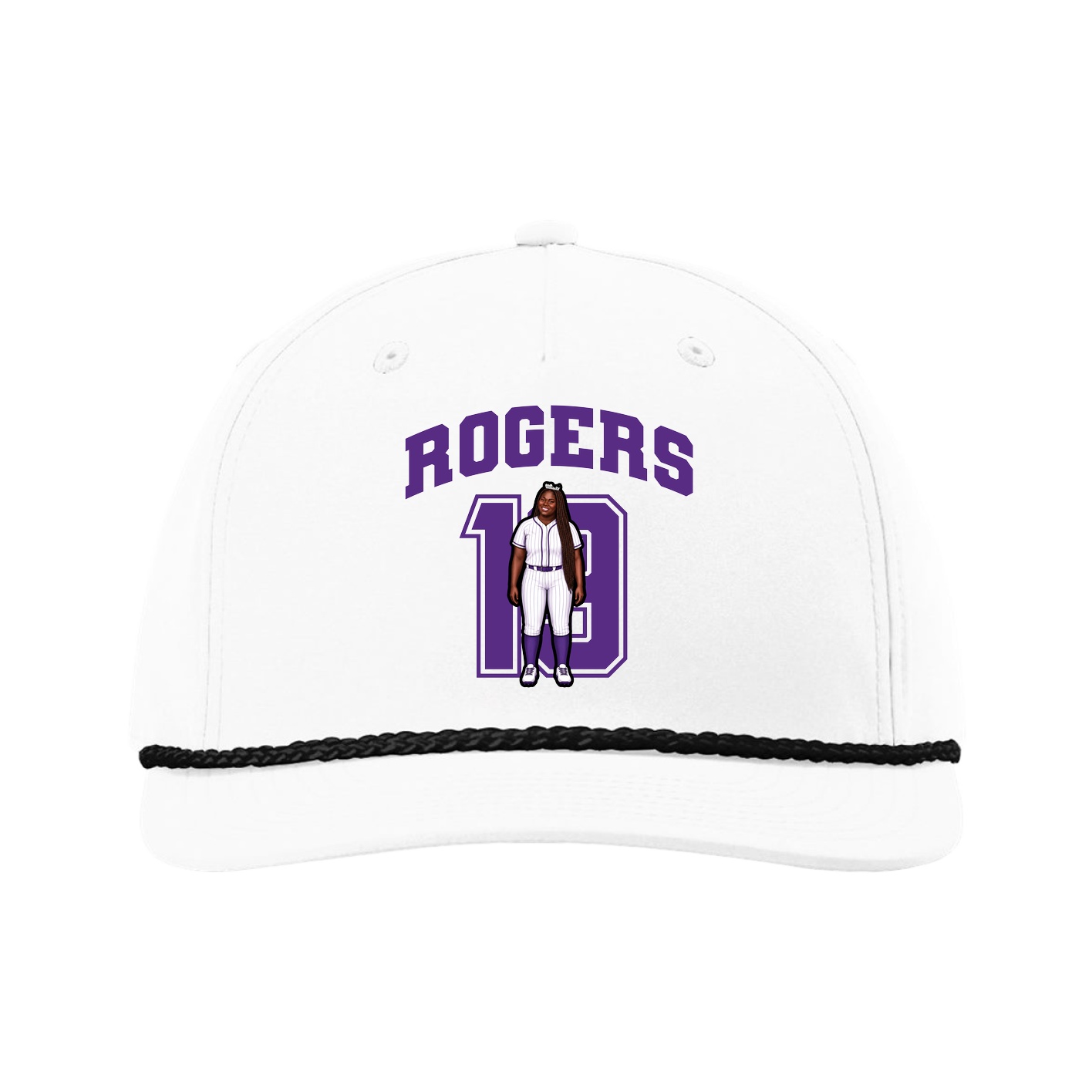 Five-Panel Classic Rope Cap — Number in White
