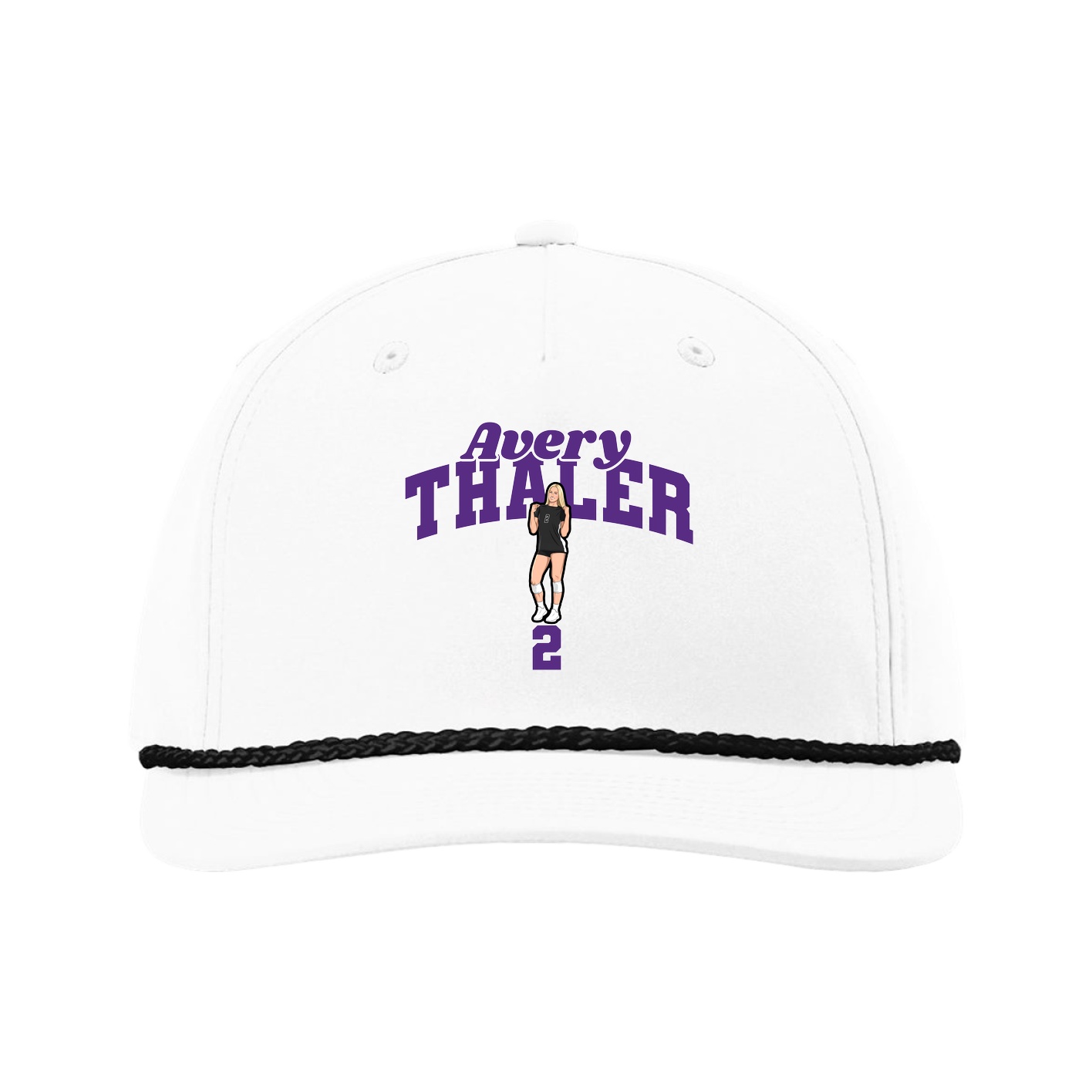 Five-Panel Classic Rope Cap — Signature Arch in White