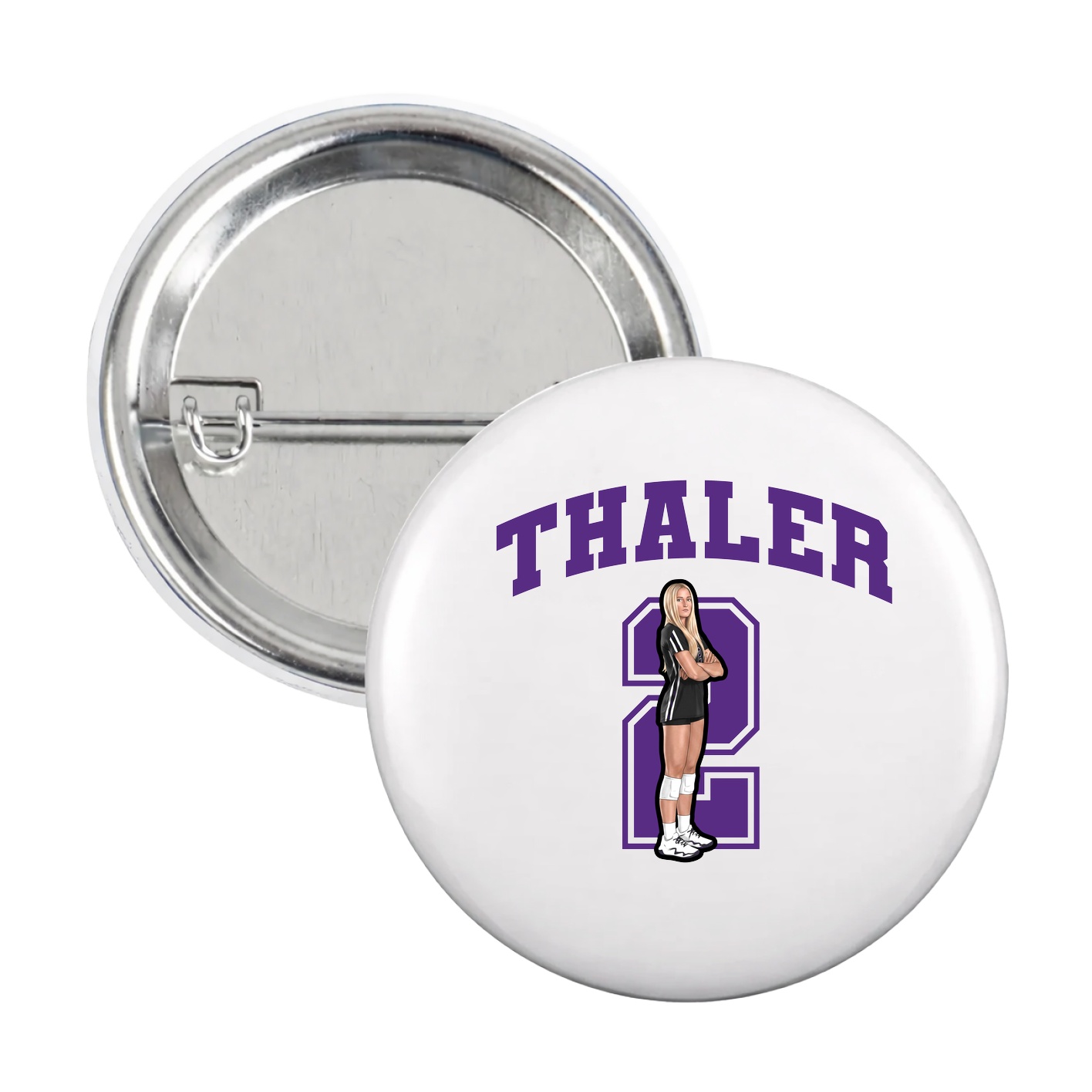 Game Day Button — Number in White