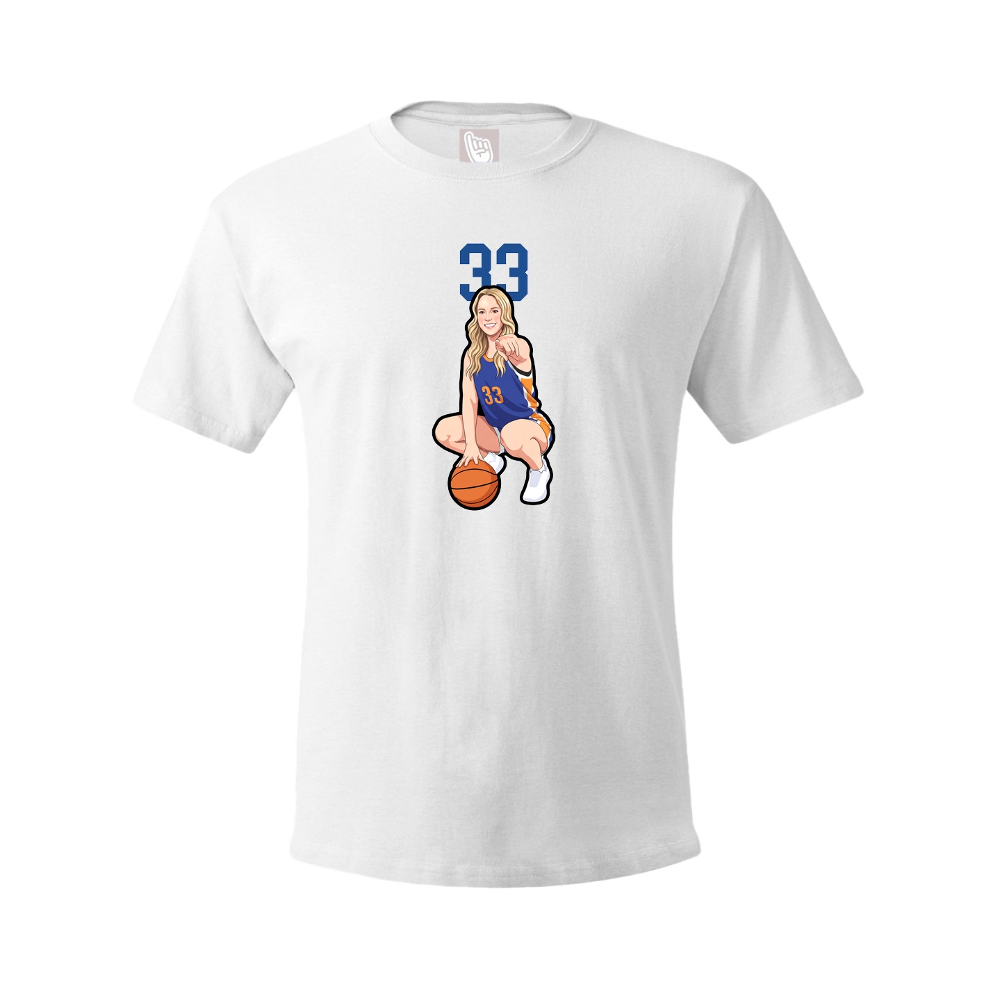 Youth Tee — Number Top in White