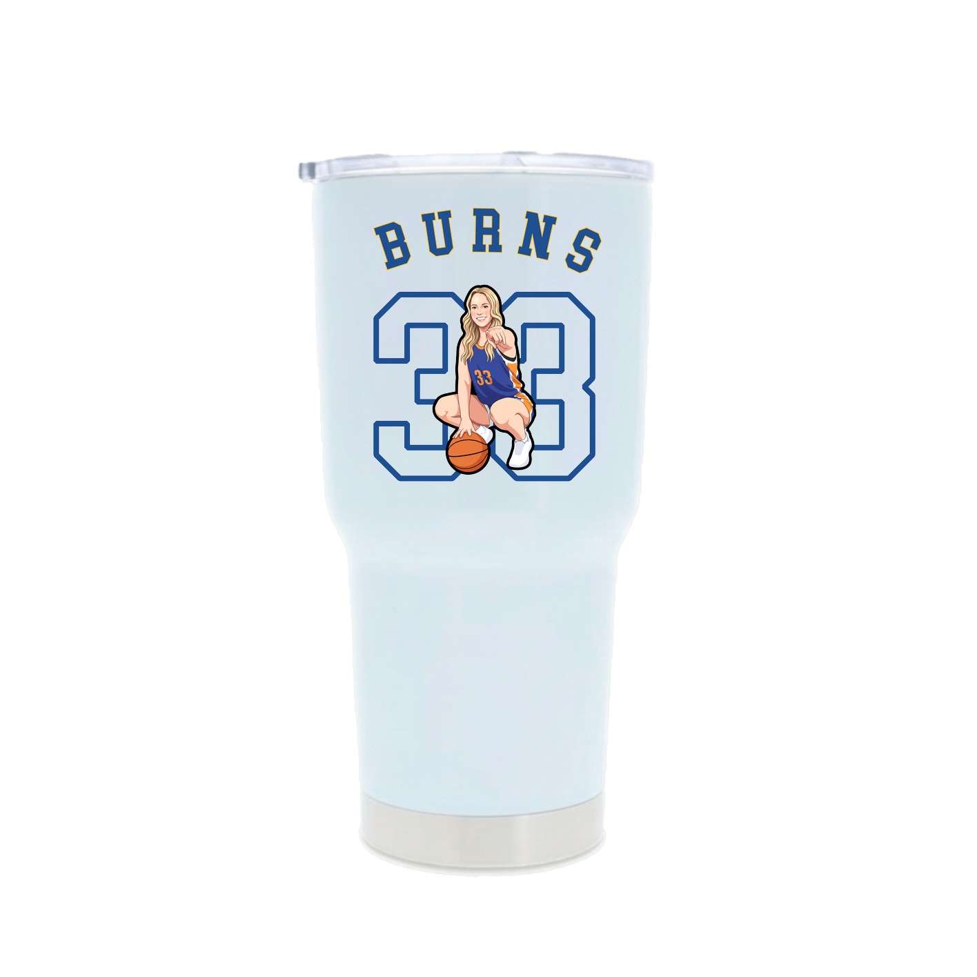 30oz Stainless Steel Tumbler — Shirsey Arch in White