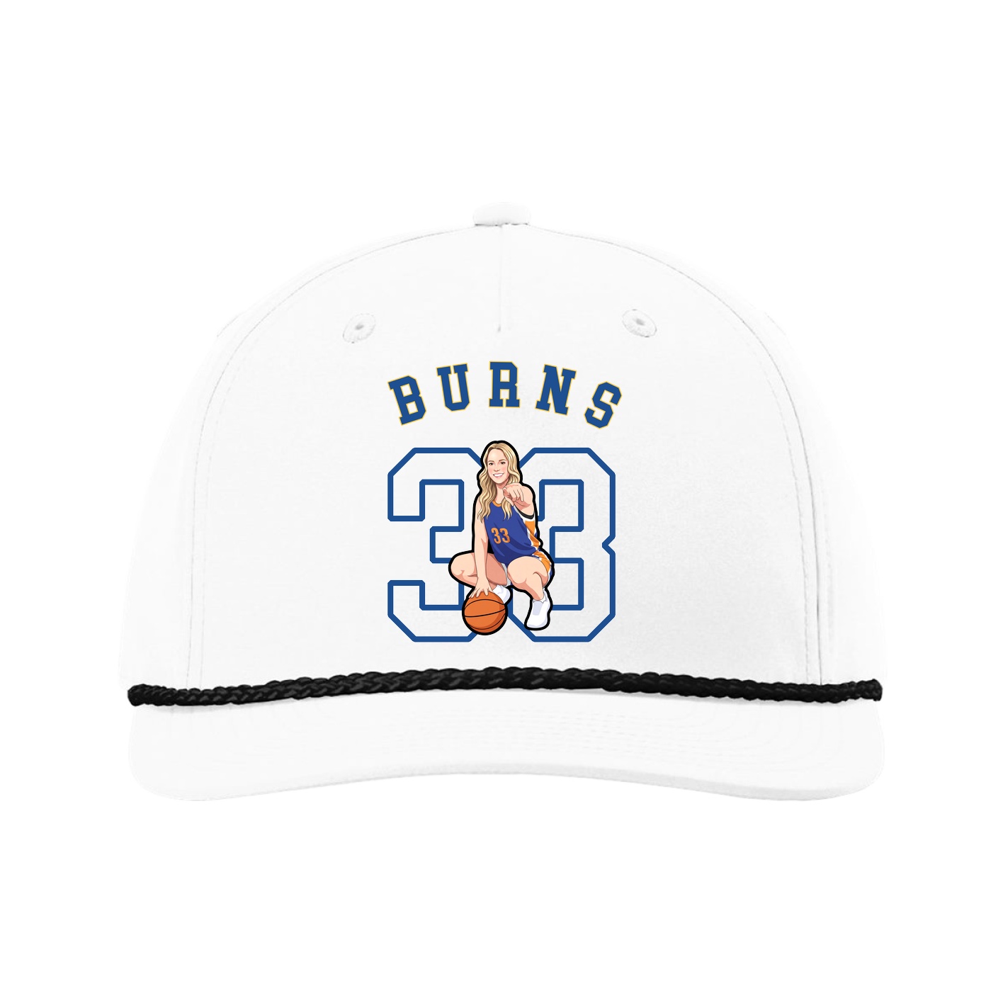 Five-Panel Classic Rope Cap — Shirsey Arch in White