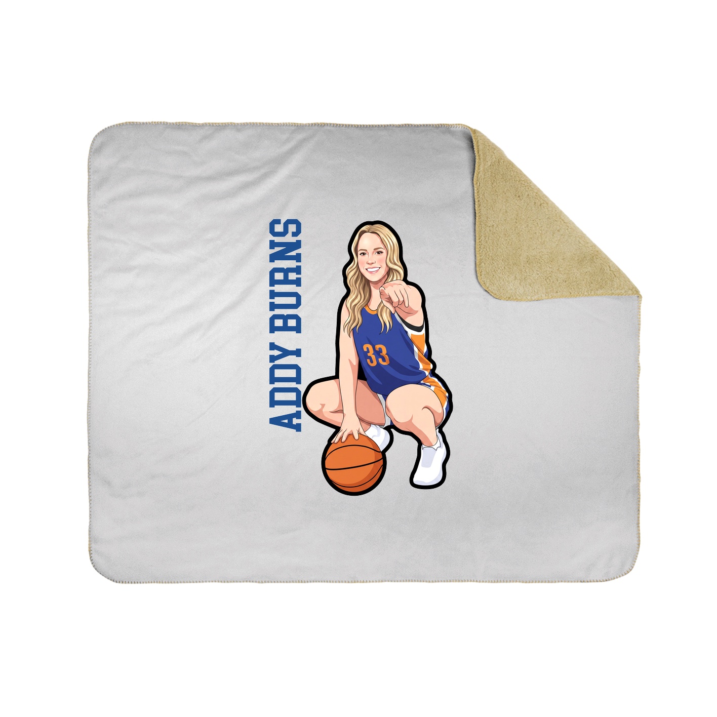 Throw Blanket — Name Vertical in White