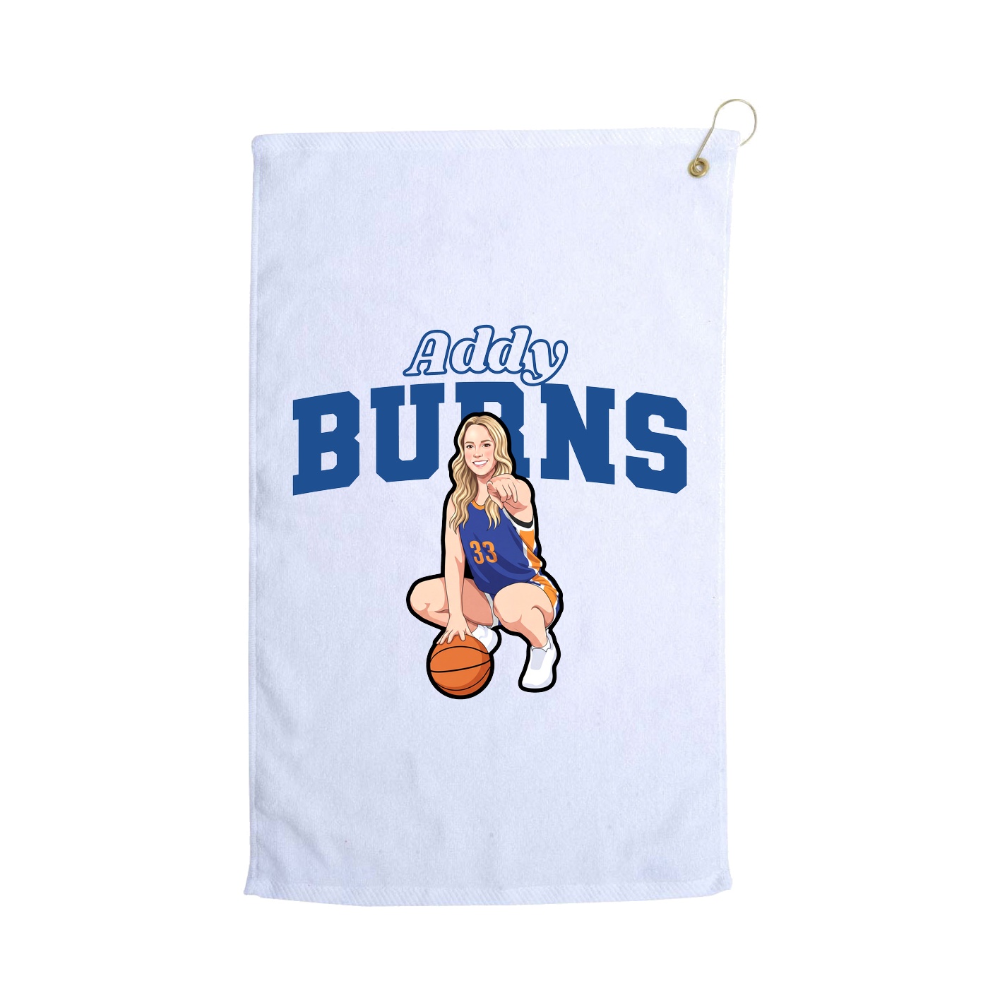 Golf Towel — Name Arch in White