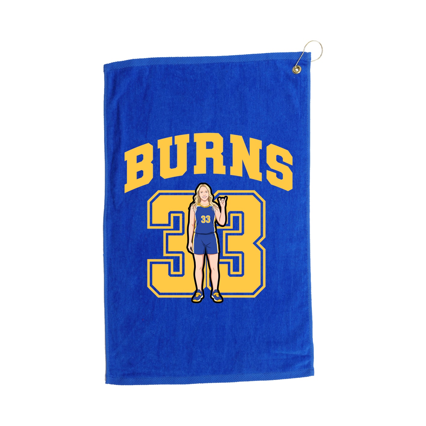 Golf Towel — Number in Royal