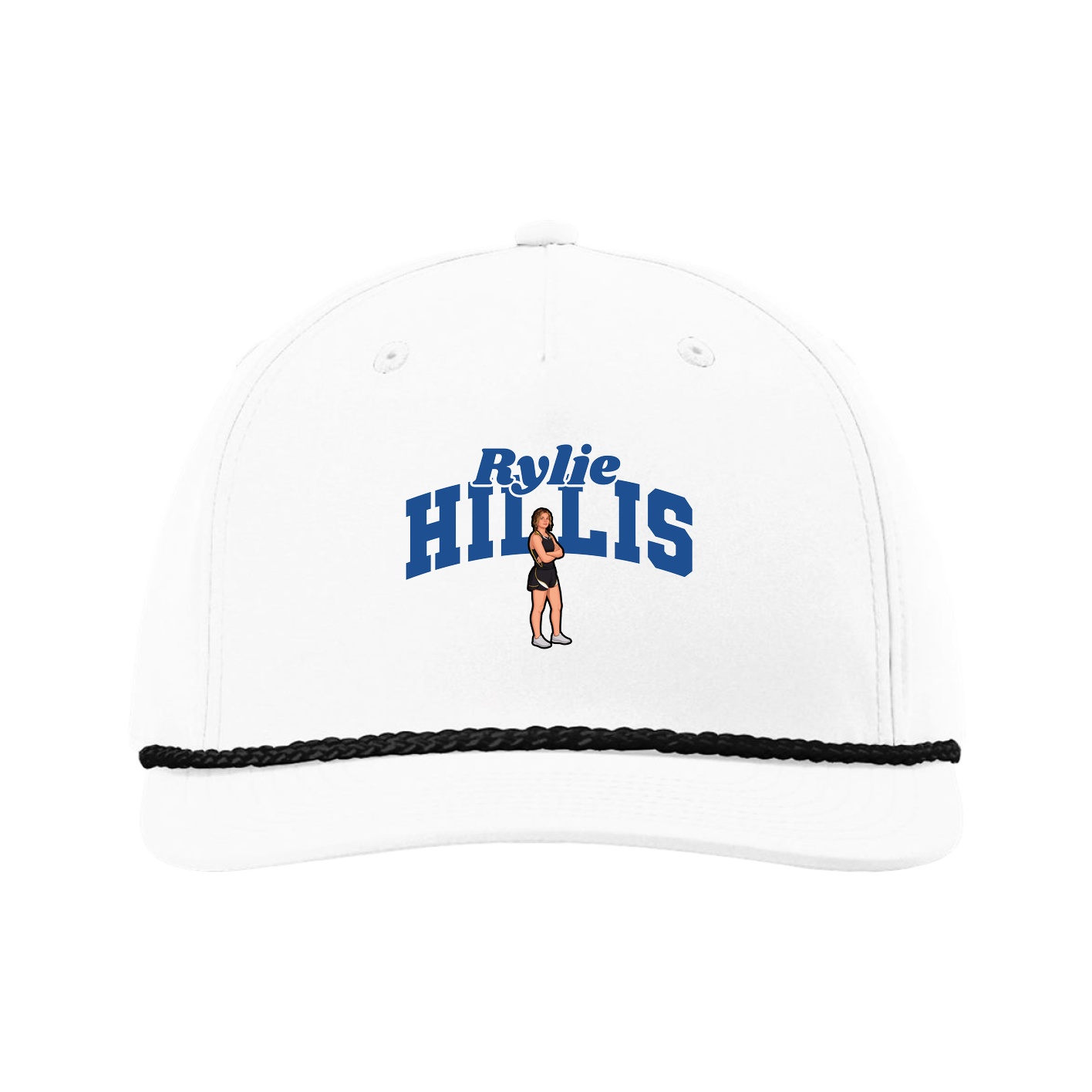 Five-Panel Classic Rope Cap — Signature Arch in White
