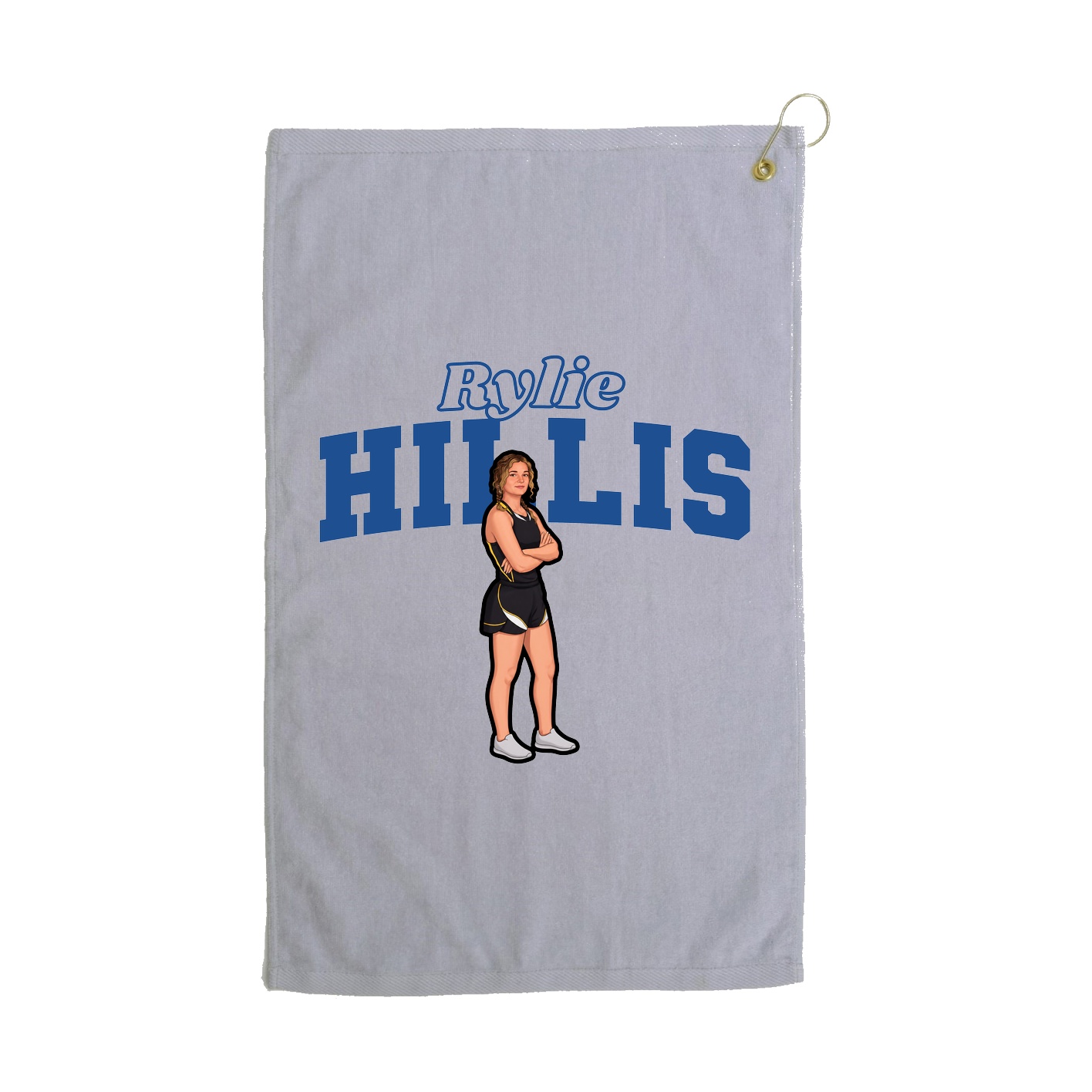 Golf Towel — Name Arch in Grey
