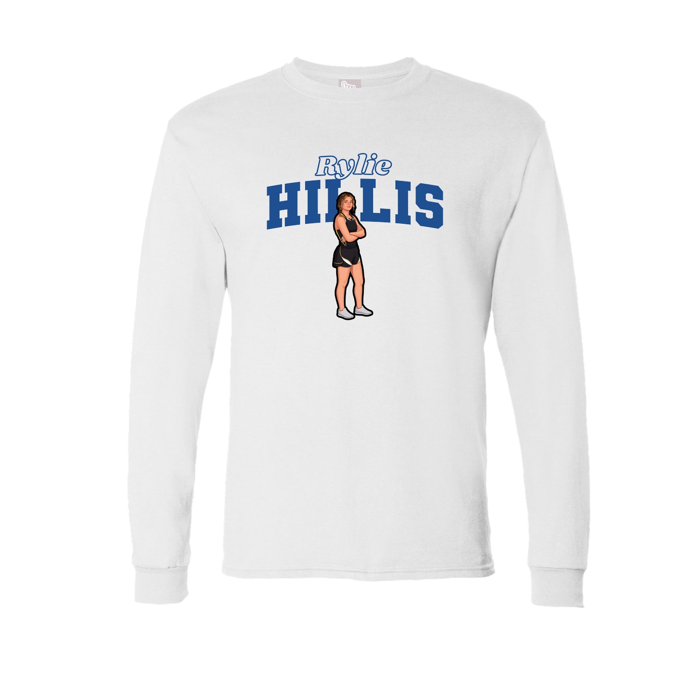 Long Sleeve Tee — Name Arch in White