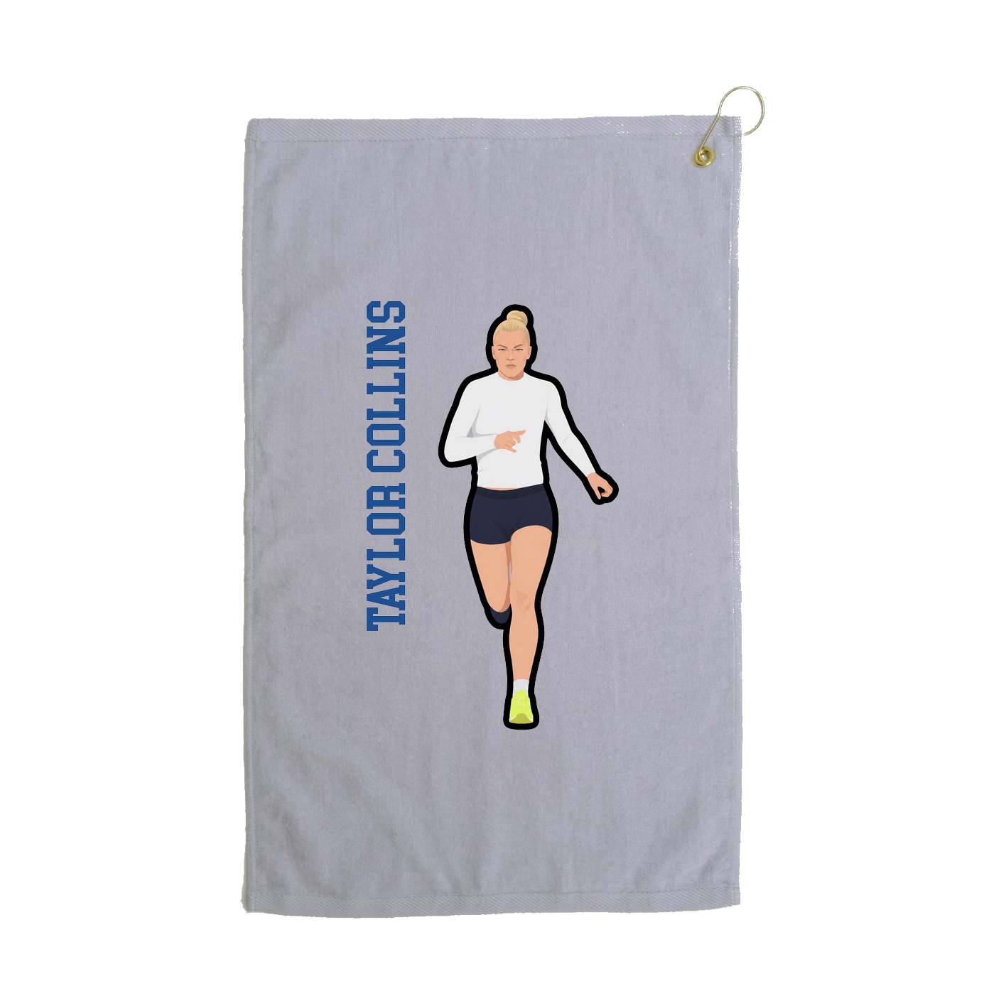 Golf Towel — Name Vertical in Grey