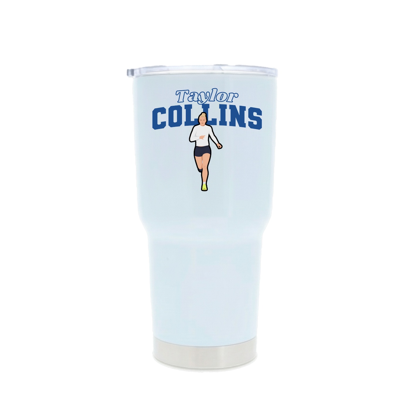 30oz Stainless Steel Tumbler — Name Arch in White