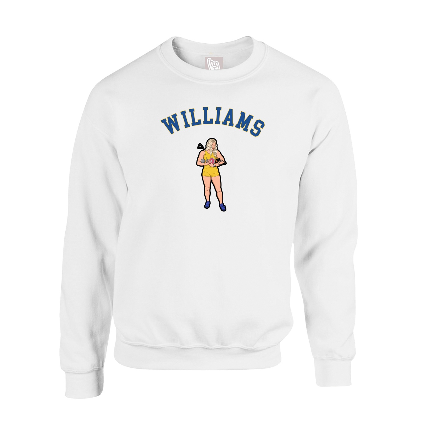 Fleece Crew — Shirsey Arch in White