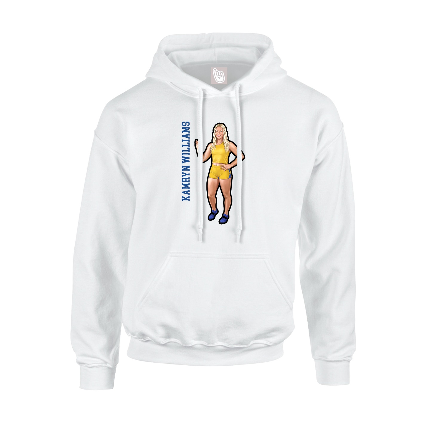 Youth Hoodie — Name Vertical in White