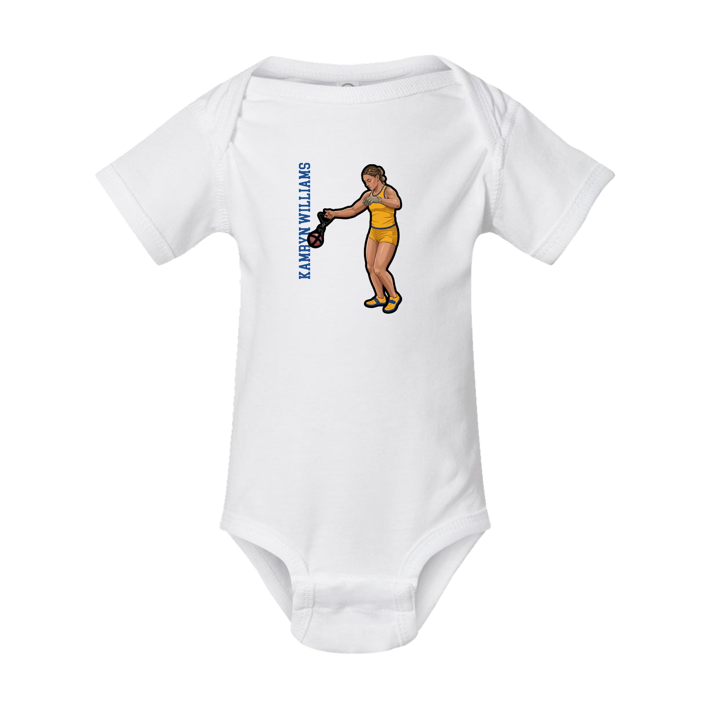 Baby Onesie — Name Vertical in White