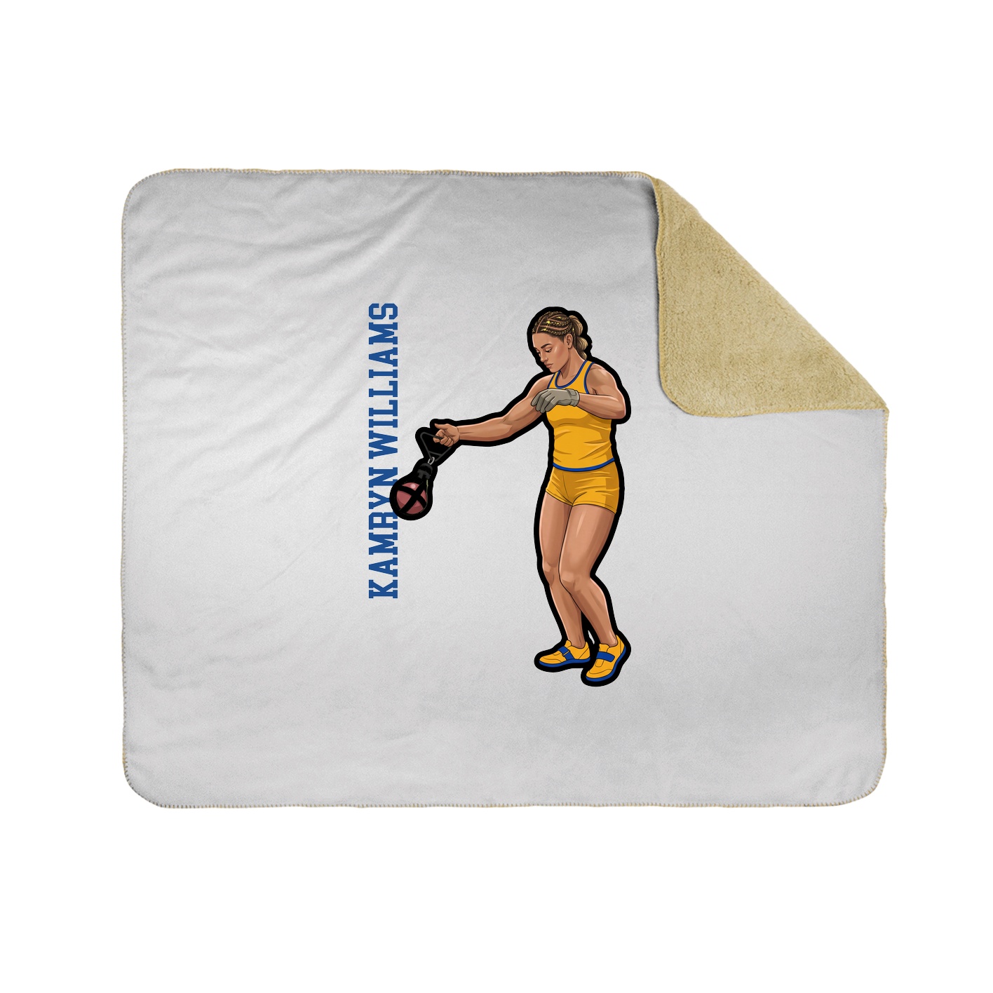 Throw Blanket — Name Vertical in White