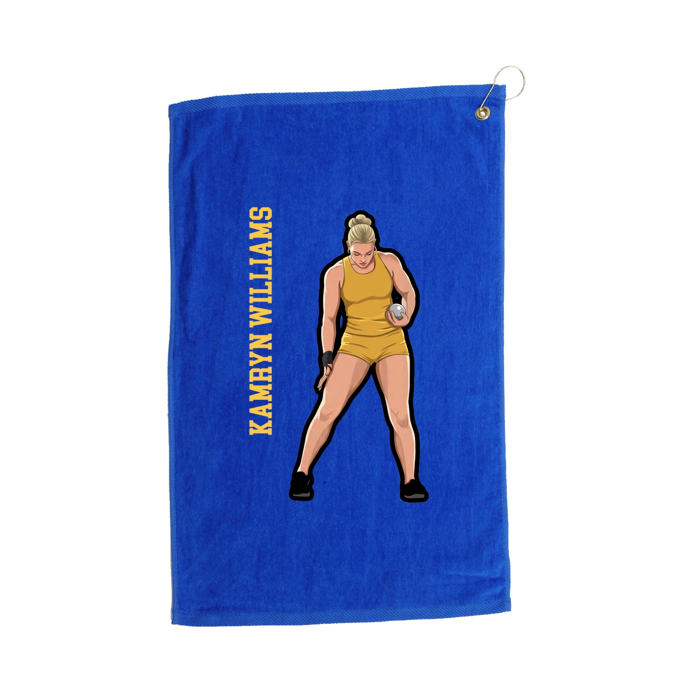 Golf Towel — Name Vertical in Royal