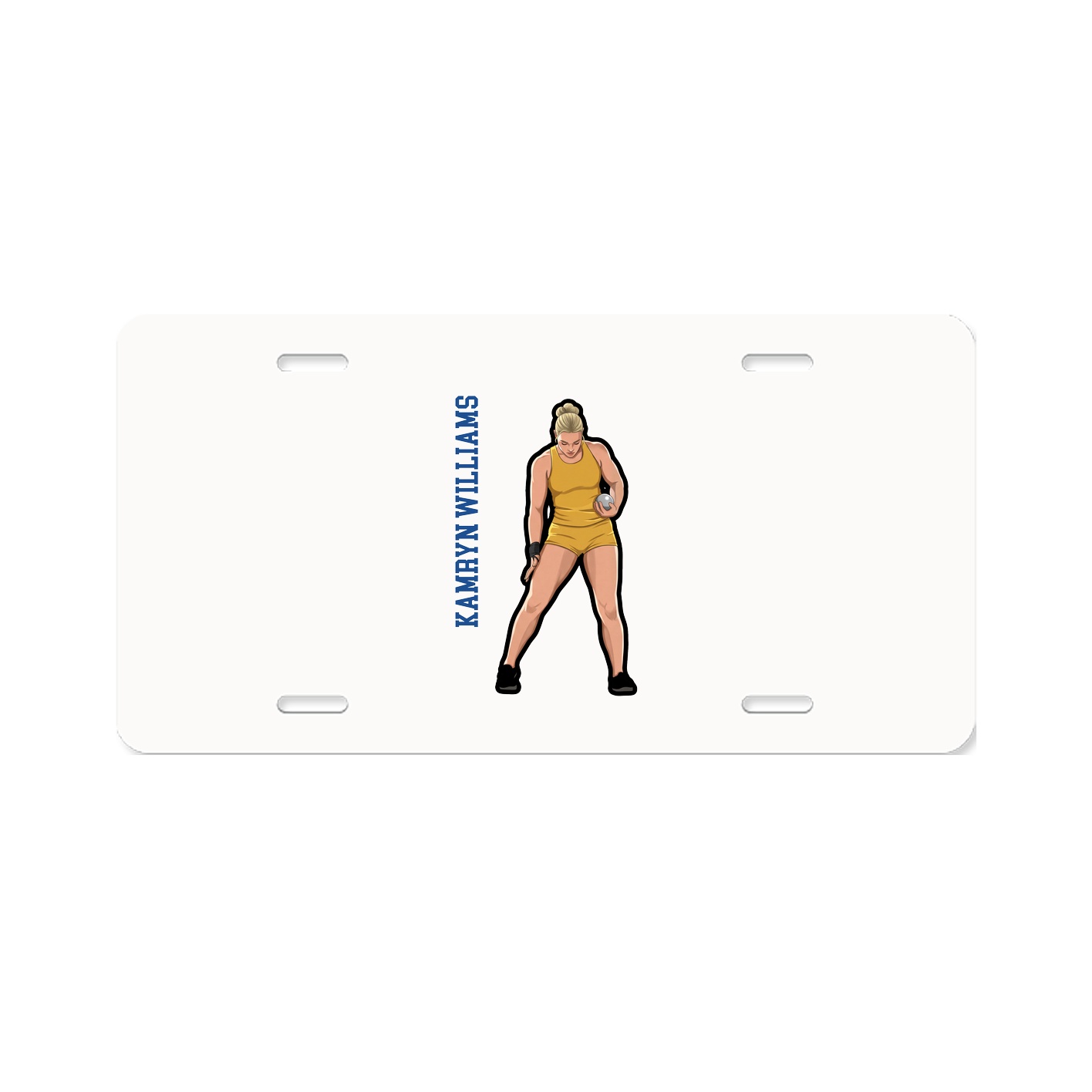 License Plate — Name Vertical in Classic