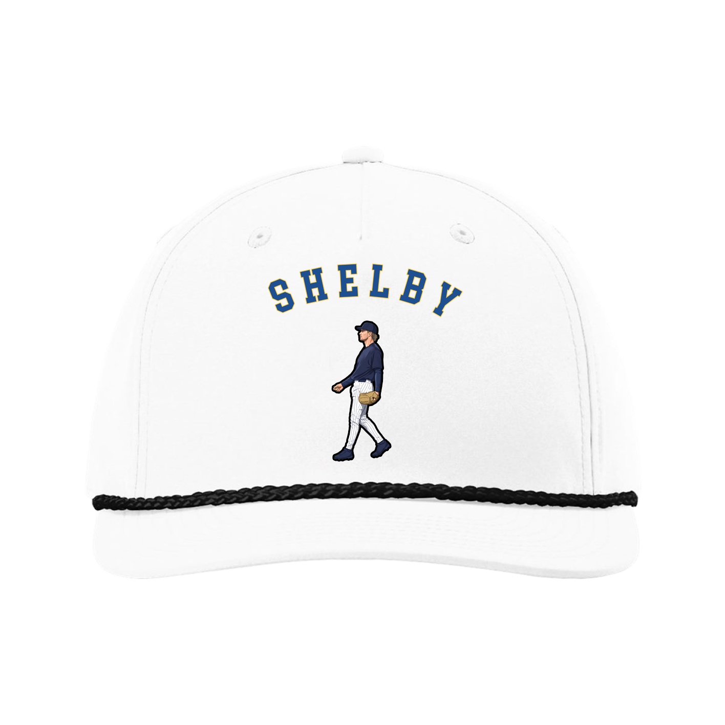 Five-Panel Classic Rope Cap — Shirsey Arch in White