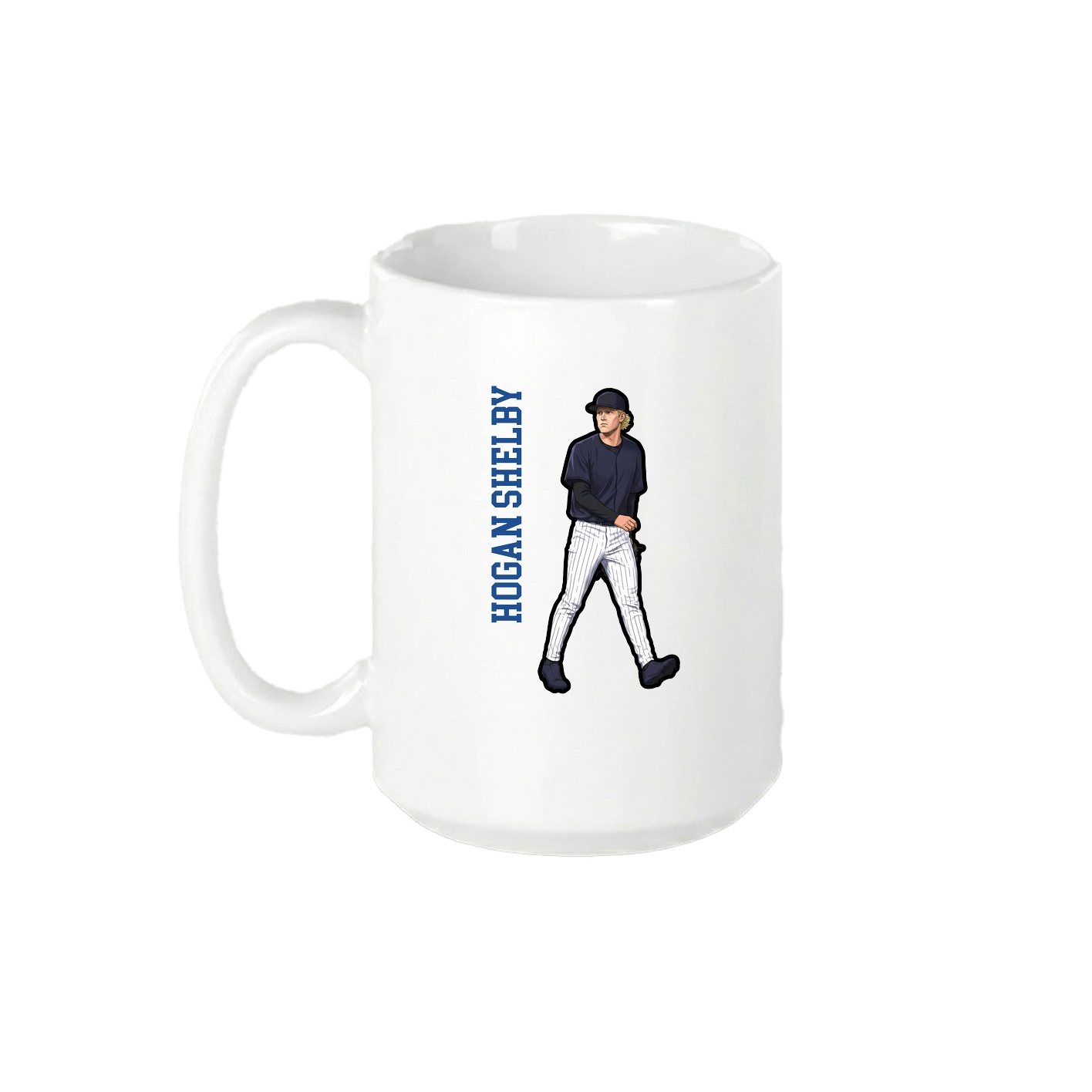15oz Coffee Mug — Name Vertical in White