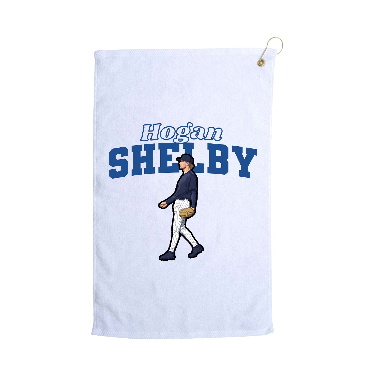 Golf Towel — Name Arch in White