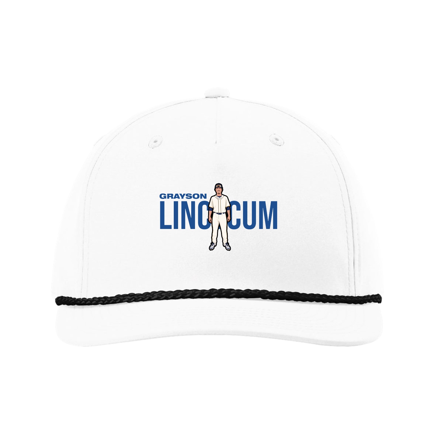 Five-Panel Classic Rope Cap — Player Name in White