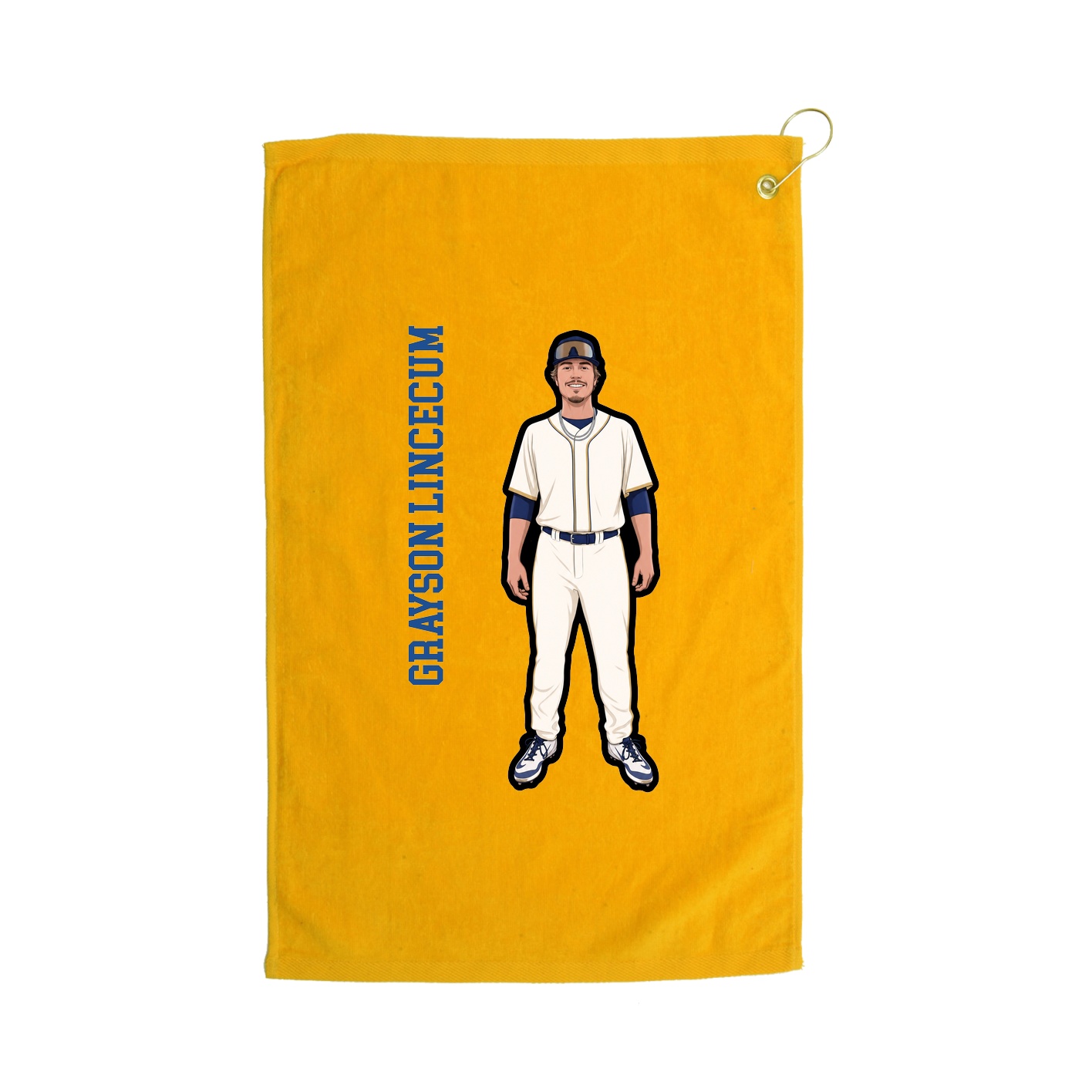 Golf Towel — Name Vertical in Gold