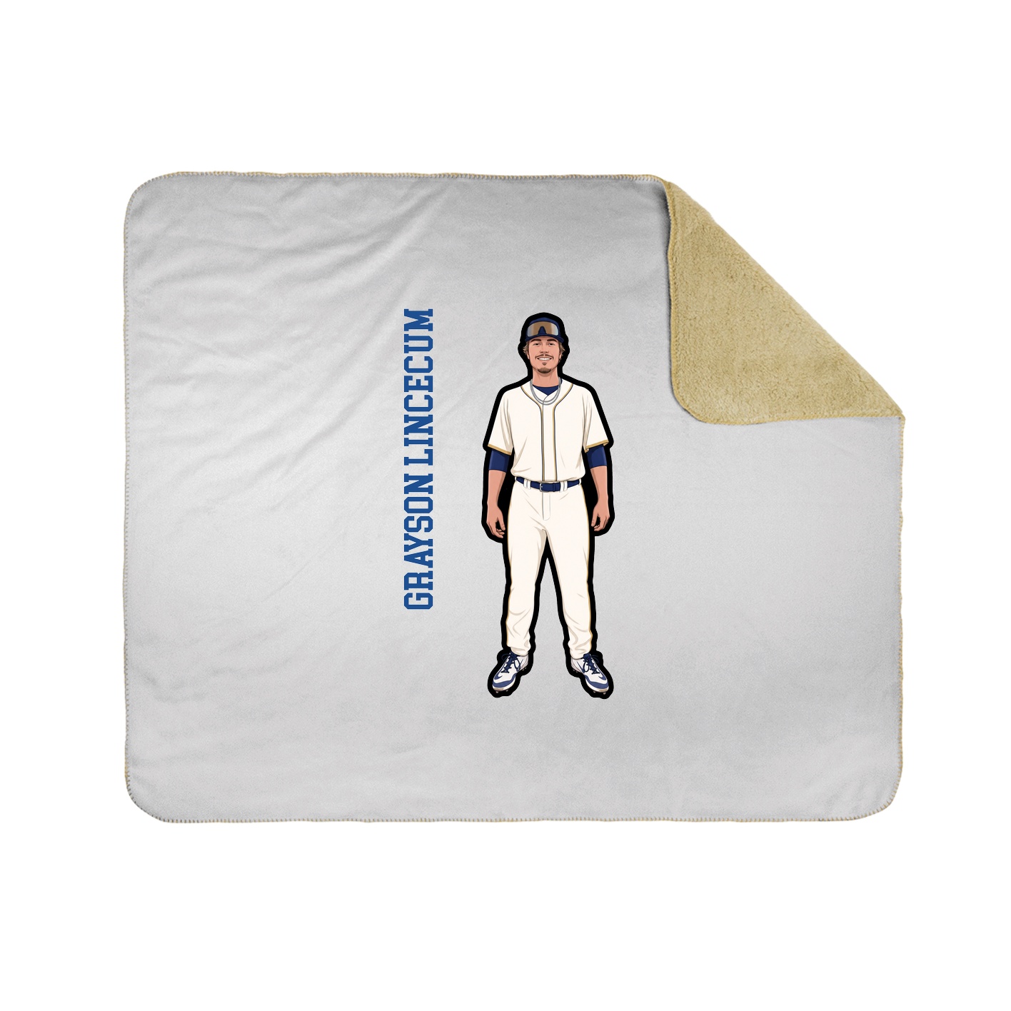 Throw Blanket — Name Vertical in White