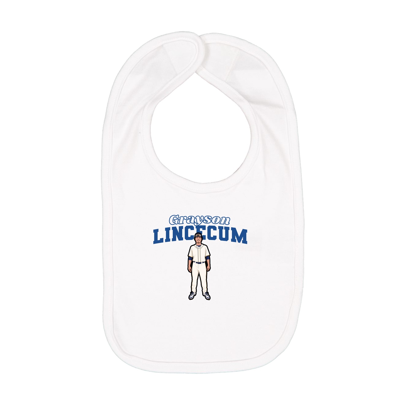Infant Bib — Name Arch in White