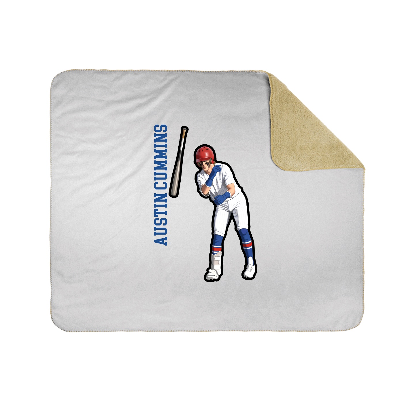 Throw Blanket — Name Vertical in White