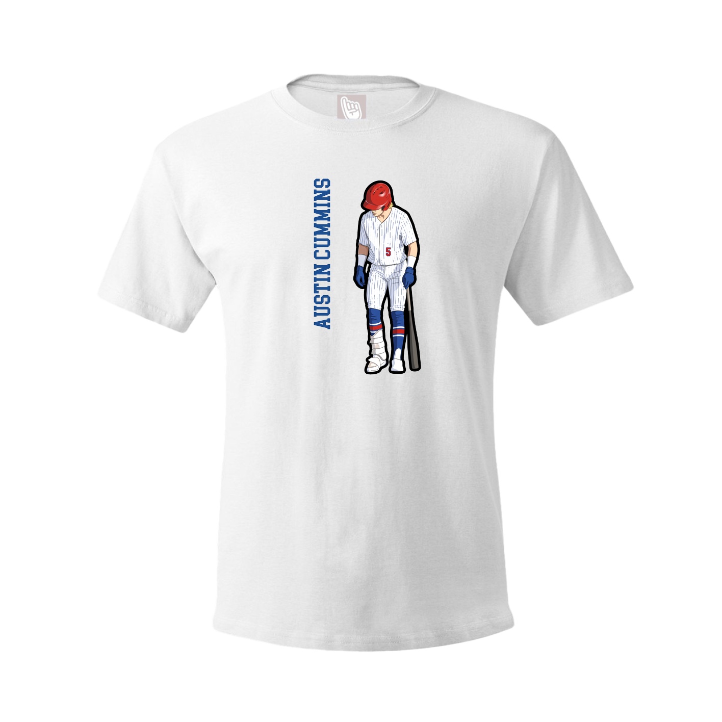 Tee — Name Vertical in White
